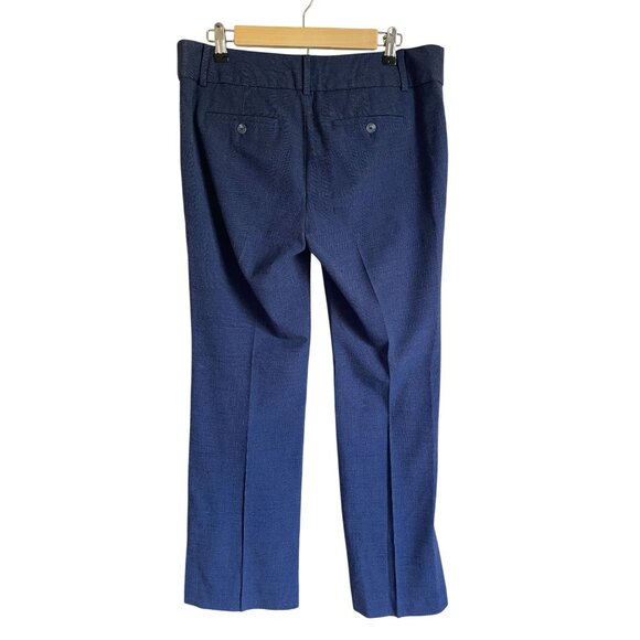 LOFT Size 8 Blue Marisa Trouser Linen Blend Straight Leg Career Work Office Busi - Picture 2 of 8